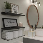 WOPITUES Floating Shelves for Bathroom Decor Art, Modern Black - Image 5
