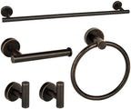 Oil Rubbed Bronze Bathroom Hardware Accessories Set 5 Piece, Stainless Steel Towel Bar Set 24 Inch,Toilet Paper Holder,Towel Ring Holder,Towel Rack Set,Brushed Bronze Bathroom Accessories Kit by Ntipox