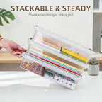Citylife 10PC Storage Bins with Lids, Stackable Plastic Box, Paper Storage - Image 5