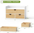 Bamboo Desk Organizer with Drawers, Desktop Storage for Office Supplies - Image 3