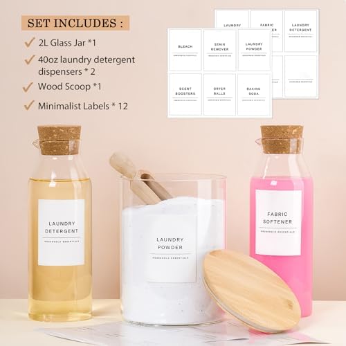Liquid Laundry Detergent Container, Glass Detergent Bottle for Laundry Room - Image 2