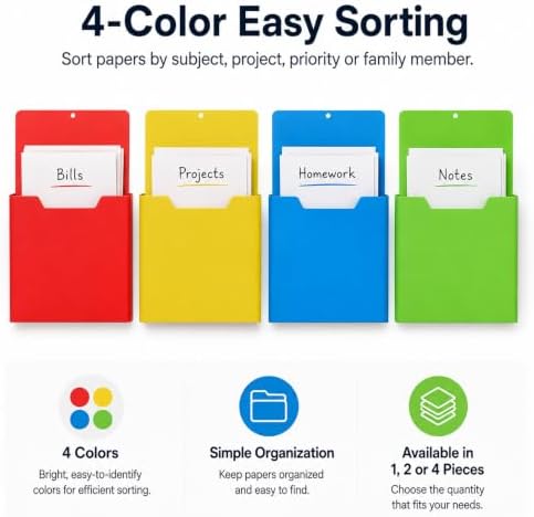 Magnetic File Holder, A4 Wall Organizer for Classroom Whiteboards (6PCS) - Image 5