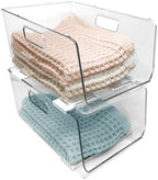 Isaac Jacobs 2-Piece (11.9" x 8.6" x 6.1") Large Deep Stackable Bins - Image 2