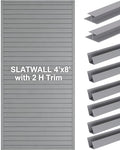FRAYSCENT Slat Wall Paneling Garage Slat Wall Storage Systems Slatwall Panels Power Tool Organizer Wall Mount, PVC Garage Storage & Organization Products Slate Board (Grey, 8ftx4ft with 2H Trim) by FRAYSCENT