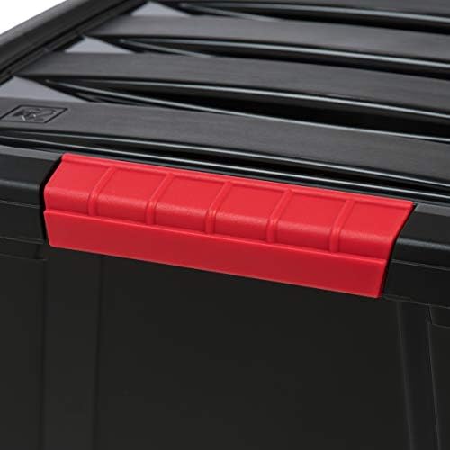 IRIS USA 4-Pack 32 Quart Storage Bins with Lids, Black - Image 4