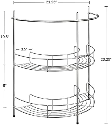 Lavish Home Pedestal Sink Organizer, Silver, 21.25” x 11” x 23.25” - Image 2