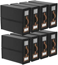 8 Pack Foldable Bed Sheets Set Organizers and Storage(King & Queen Size),Linen Fabric Closet Organizers with Window,Folding Bedding Storage Box for Bedsheets and Pillow Cube Organizer-Black by BigPonPon