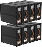 8 Pack Foldable Bed Sheets Set Organizers and Storage(King & Queen Size),Linen Fabric Closet Organizers with Window,Folding Bedding Storage Box for Bedsheets and Pillow Cube Organizer-Black by BigPonPon