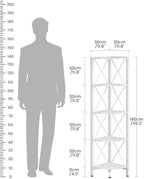 CHOEZON 5-Tier Corner Shelf, Corner Bookcase, 55.2" Tall Vertical Display Rack, Plant Stand, Open Storage Shelf, for Living Room, Bedroom, Study, Kitchen, White TCJ12WB - Image 2