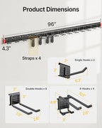 monTEK 96" Garage Tool Organizer Wall Mount, 925 LBS Heavy Duty Tool Rack - Image 2
