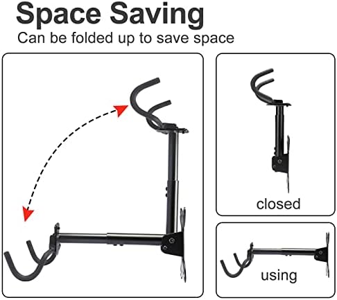 UU-Major Bike Wall Mount,Heavy Duty Bike Hanger, Mounted Bike Hook for Garage Wall,Horizontal Bike Rack for MTB,Road And Hybrid Bikes Storage,Thicker Metal With Rubber Coating.(Adjustable*2 Pack) - Image 4