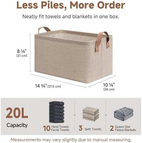 StorageWorks Storage Bins, Storage Baskets, Brown and Beige, 2-Pack - Image 6