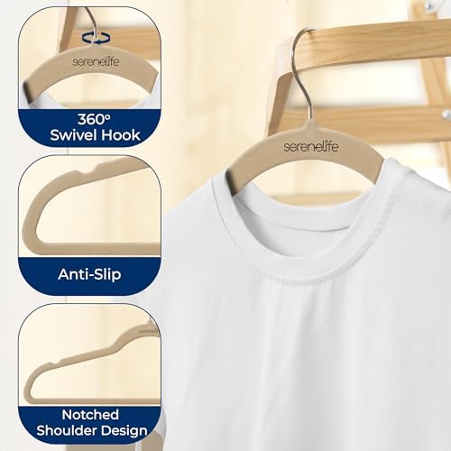 SereneLife Velvet Hangers – 150 Pack, Slim & Space Saving for Closets - Image 5