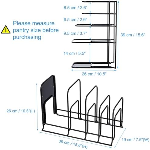 Toplife Heavy Duty Pan Organizer,5 Tier Storage Rack for Cast Iron Skillets - Image 2