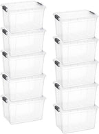 Superio 14.7 Quart Clear Plastic Storage Boxes with Lids, Stackable Organizer Containers, BPA-Free Storage Bins for Home, Office, School & Dorm, 10 Pack by Superio