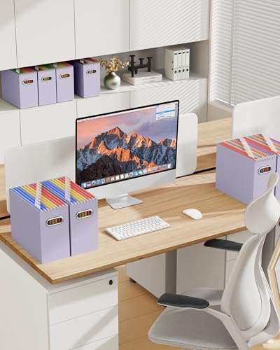 Oterri Portable Collapsible Cardboard File Box with Handle for Letter-Size - Image 3