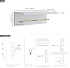 Wall Mounted Coat Rack with Shelf & Key Hooks, 5 Brass Hooks Entryway Organizer, Modern Floating Shelf for Bedroom Hallway, Space-Saving Home Storage Rack (1, White) - Image 5