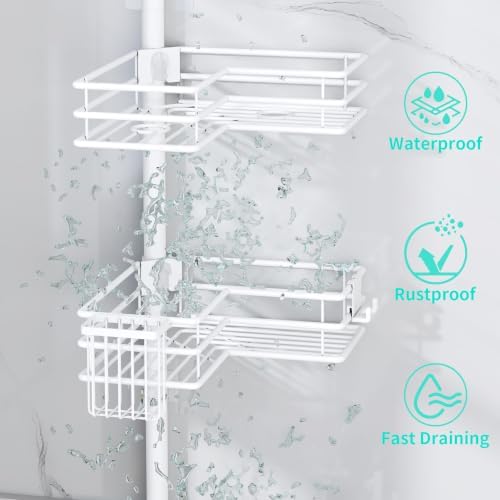 HapiRm Corner Shower Caddy Organizer - Shower Rack with Toothbrush Holder - Image 5