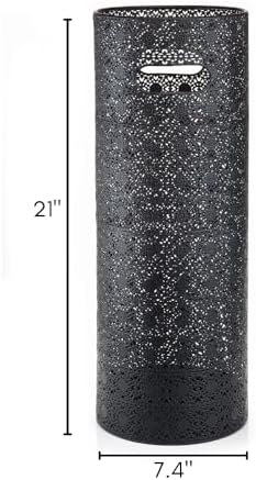 Concepts 21 inch Heavy Duty Metal Umbrella Stand - Durable Storage Holder for Umbrellas - Indoor and Outdoor Use - Stylish and Modern Organizer for Entryways. (Black Lace) - Image 2