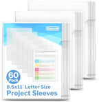 Dunwell Clear Folders for Documents, Plastic 8.5x11 File Sleeves, 60 Pack by Dunwell