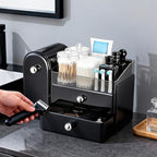 Makeup Organizer Countertop with Makeup Brush Holder,Black - Image 5