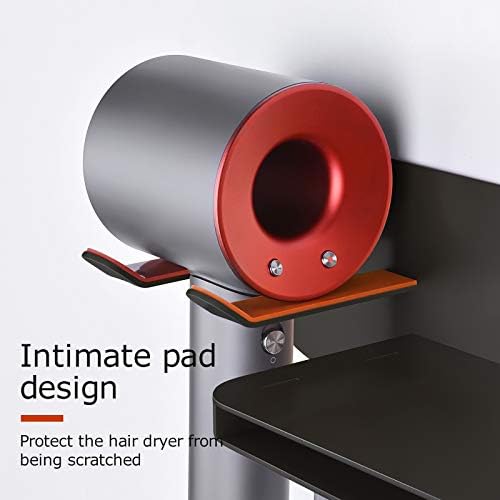 FLE Hair Dryer Stand Holder Wall Mount Storage Rack Black - Image 3