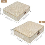 Set of 2 Flat Seagrass Storage Bins with Lid Wicker Storage Baskets for Organizing, Woven Shelf Organizer Bins Home Utility Organizer Box for Home & Office Supplies - Image 4