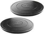 16 Inch Lazy Susan Turntable - Heavy Duty Rotating Swivel Steel Ball Bearings - Flat Base Stand for TV/Computer/Monitor/Arts/Crafts/Bonsai/Statue/Cabinet Organizer (2 Pack/Black) by VOLCANOESCLUB
