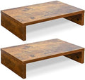 TEAMIX 2-Pack Wood Monitor Riser, Desk Stand for 2 Monitors, Rustic Brown by TEAMIX