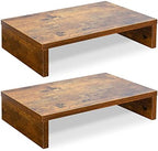 TEAMIX 2-Pack Wood Monitor Riser, Desk Stand for 2 Monitors, Rustic Brown by TEAMIX