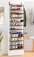 Whitmor 36 Pair Over the Door Shoe Rack,12 Tier Hanging Shoe Organizer with Metal Frame & Mesh Shelves, Heavy Duty Shoe Storage Holder for Door, 74" H x 21.7" W x 7.5" D, Gunmetal Gray by Whitmor