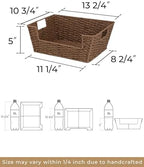 StorageWorks Pantry Baskets for Shelves, Wicker Baskets, Brown Paper Rope - Image 2