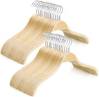 TOPIA HANGER Slim Natural Wood Hangers with Extra Soft Non-Slip Rubber Grips, 30-Pack High-Grade Fashion Hanger No Shoulder Bump for Sweaters, Hoodies, Jacket, Dress, Coat -CT15N30 by TOPIAHANGER