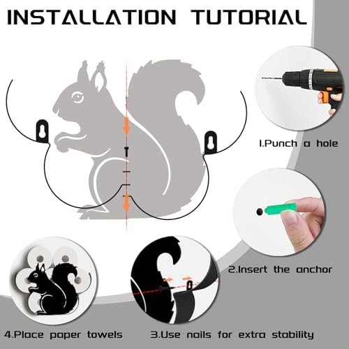 Squirrel Toilet Paper Holder Wall Mount/Stand for Extra 8 Rolls - Image 4