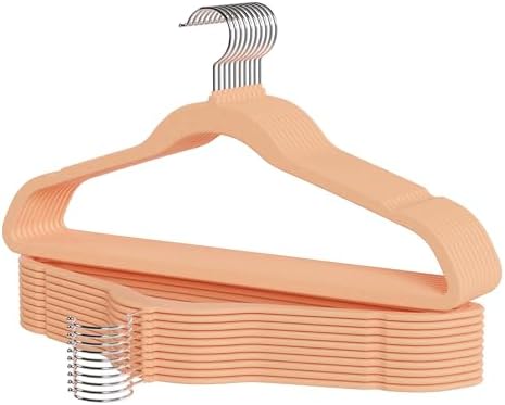Premium Velvet Hangers 60 Pack, Non Slip Clothes Felt Hanger Heavy Duty for Coat, Premium Slim Space Saving Suit Hangers for Closet Organizer, 360° Rotating Silver Hook by Whitmor