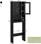 Over the Toilet Storage Cabinet, Bathroom Storage Cabinet, Black - Image 2
