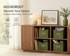 Corduroy Cube Storage Bin 10.2", Fabric Cube Organizer, Green, 6 Pack - Image 2