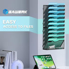 Gawerk 11-Tier Wall File Organizer Hanging Wall File Holder Wall Mount Paper Folder Organize, Mesh Magazine Document Mail Organizer Wall Organizer for Office School Home, Black - Image 6