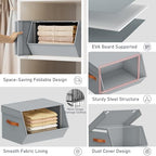 Stackable Closet Organizers and Storage Bins, Open Front Closet Shelf Organizer System With Steel Frame, Clothes Storage Basket Fabric, Collapsible Closet Drawers for Wardrobe, Nursery ,Toy, 4 Pack - Image 5