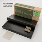 Solid Wood Floating Shelves For Wall 16 inch Black, Bathroom Wooden Shelf - Image 6