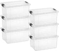 Superio 1.85 Quart Clear Plastic Storage Boxes with Lids, Stackable Organizer Containers, BPA-Free Storage Bins for Home, Office, School & Dorm, 6 Pack by Superio