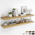 RICHFOCUS Long Floating Shelves for Wall 2Pack, Oak, 55" Lx8 D by RICHFOCUS