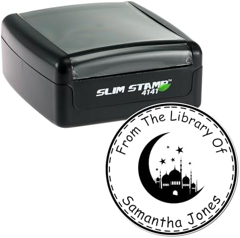 Custom Made Portable Pre-Inked Sacred Crescent Book Stamp - Personalized Book Stamper for Islamic Event Organizers - Custom Book Stamp for Religious Events, Libraries, and Personal Collections - Image 2