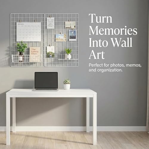 Kaforise Wire Wall Grid Panel, Multifunction Painted Photo Hanging Display and Wall Storage Organizer, Pack of 2, Size 25.6" x 17.7" White - Image 6