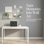 Kaforise Wire Wall Grid Panel, Multifunction Painted Photo Hanging Display and Wall Storage Organizer, Pack of 2, Size 25.6" x 17.7" White - Image 6