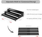 Expandable 3-Tier Metal Spice Rack, Heavy Duty Kitchen Step Shelf Organizer for Cabinet, Pantry & Countertop, Non-Slip Storage for Spices, Perfumes & Collectible Figures(BLACK,1PACK) - Image 2