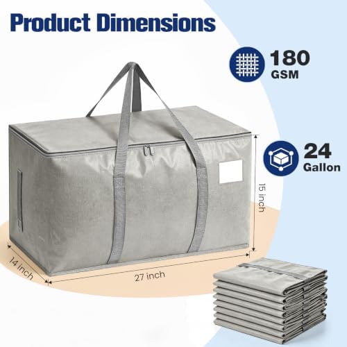 12 Pack Heavy Duty Waterproof Moving Bags, Foldable Totes - Image 2
