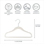 3 Sprouts Velvet Baby Hangers, Non Slip Slim, Cream, 30 Pack - Image 4