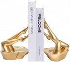 Gold Legs Sculpture Bookends for Shelves, Modern Resin Book Ends Decorative by Unknown