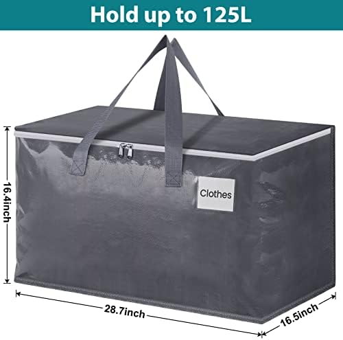 Fabspace Heavy Duty Moving Bags, 125L Collapsible Storage Totes, 8-Pack - Image 2